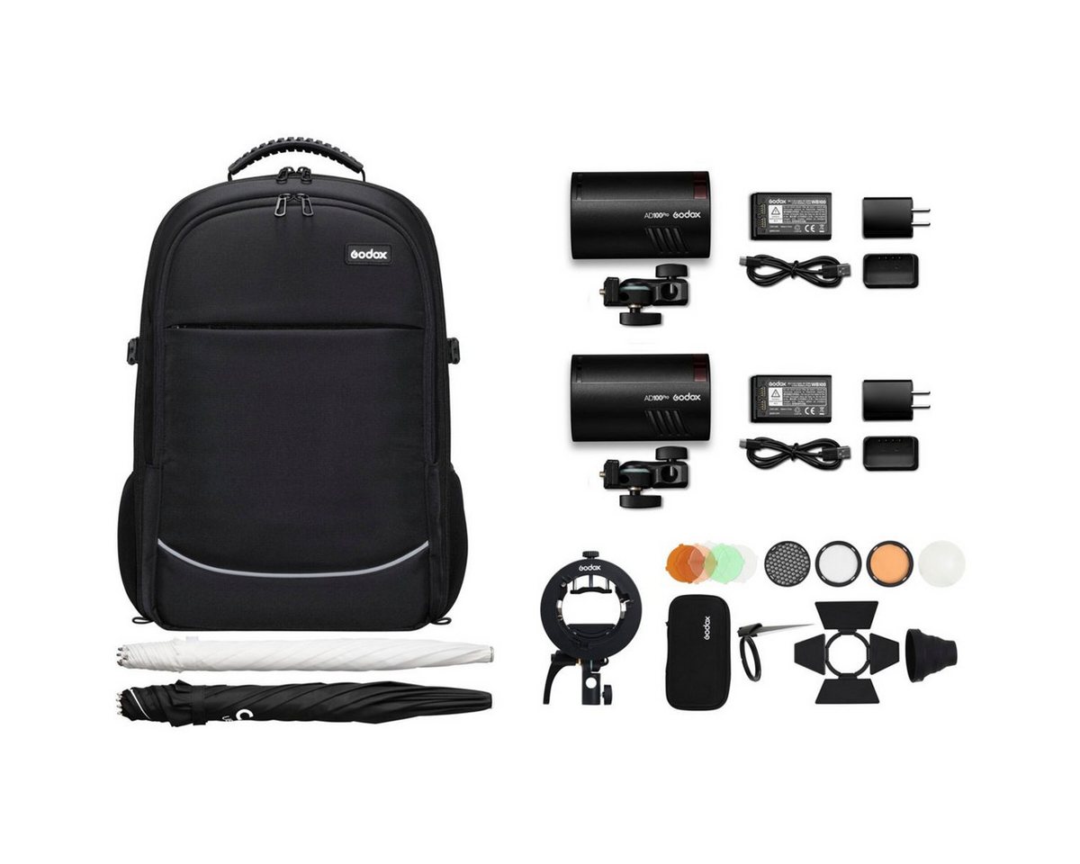 Godox AD100Pro - K2 Dual flash Rucksack kit Studio-Blitzgerät Godox AD100Pro - K2 Dual flash Rucksack kit Studio-Blitzgerät von Godox