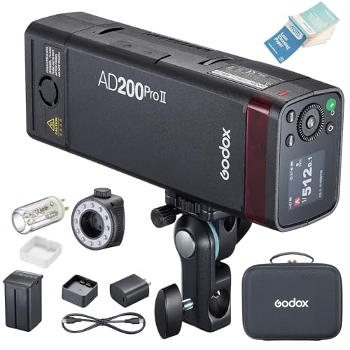 Godox AD200Pro II AD200 Pro II 200Ws 2.4G Flash Pocket Flash, Bi-Farbe LED Modellierung Lampe, 10-Stufige Leistung Anpassung,HSS 1/8000s Kompatibel für Canon, Sony, Nikon, Fuji, Olympus, Panasonic Godox AD200Pro II AD200 Pro II 200Ws 2.4G Flash Pocket Flash, Bi-Farbe LED Modellierung Lampe, 10-Stufige Leistung Anpassung,HSS 1/8000s Kompatibel für Canon, Sony, Nikon, Fuji, Olympus, Panasonic von GODOX