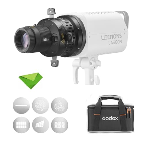 Godox BP85 Kit-LED-Projektionsbefestigung, 85-mm-Objektiv, EF-Objektivhalterung, BP-SE für Flache Kopf Bowens Mount Video Lights für Godox LA150R, LA200R, LA300R, LA300BI von Godox