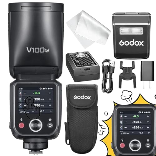 Godox Blitz V100 O Kamera Blitz Speedlite, V100O 100W Touchscreen Flash, TTL HSS 1/8000s Sync Blitzgeräte, Compatible with Olympus E-M1 III, Pen-F, E-PL8, E-P5 und Panasonic GH4 GX85 LX100 S1 S5 IIX Godox Blitz V100 O Kamera Blitz Speedlite, V100O 100W Touchscreen Flash, TTL HSS 1/8000s Sync Blitzgeräte, Compatible with Olympus E-M1 III, Pen-F, E-PL8, E-P5 und Panasonic GH4 GX85 LX100 S1 S5 IIX von Godox