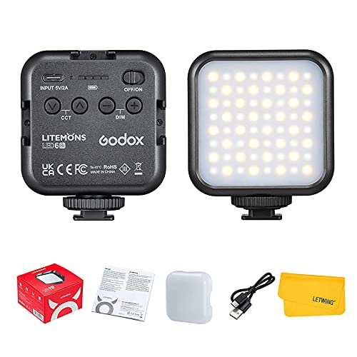 Godox LITEMONS LED6Bi Bicolor RGB LED Videoleuchte, CRI 95, Farbtemperatur 3200K-6500K mit 13FX Effekt, Mini Light mit Built-in 1800mAh Akku Godox LITEMONS LED6Bi Bicolor RGB LED Videoleuchte, CRI 95, Farbtemperatur 3200K-6500K mit 13FX Effekt, Mini Light mit Built-in 1800mAh Akku von Godox