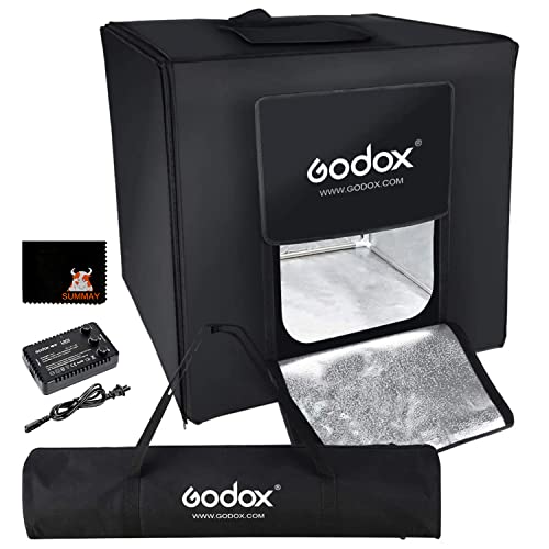 Godox LSD80 Mini LED Fotostudio 80 x 80 x 80 cm mit 2 Stück LED Lampenband Leistung 60 W 10000~11000 Lumen für Makro und Produktfotografie (LSD80) von Godox