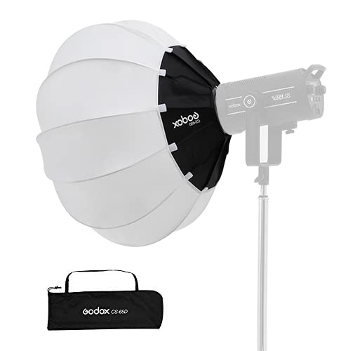 Godox Laterne Softbox 65 cm (26Zoll) Globus Softbox mit Bowens Mount erweitert die Kompatibilität für LED Licht/Studioblitz/Blitz Monolicht und andere(CS65D) von Godox