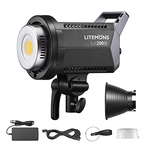 Godox Litemons LA200D LED-Videoleuchte 230W, CRI 96+ TLCI 97+ und 5600K, Bowens-Halterung, LED-Licht mit 8 FX-Effekt, APP-Steuerung für Filmaufnahmen, Hochzeit, Live-Übertragung, Porträt usw. von Godox