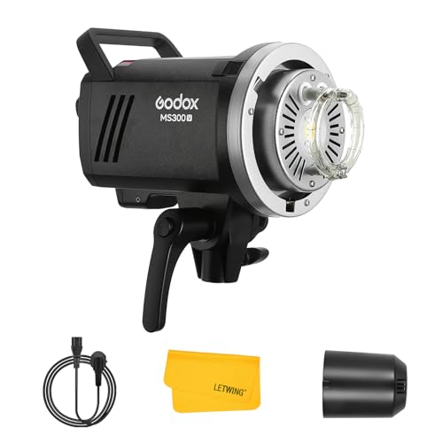 Godox MS300-V MS300V LED Studio Blitzgerät, 300Ws 5800±200K 2.4G Wireless X System, 0.1-1.8s Recyclezeit mit Bowens Mount Einstelllicht für Fotografie Studio, Portrait Godox MS300-V MS300V LED Studio Blitzgerät, 300Ws 5800±200K 2.4G Wireless X System, 0.1-1.8s Recyclezeit mit Bowens Mount Einstelllicht für Fotografie Studio, Portrait von Godox