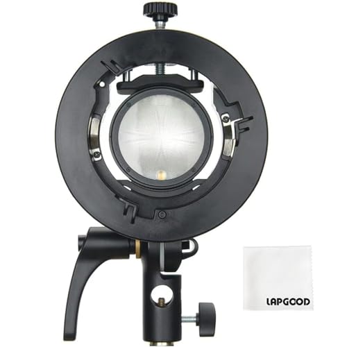 Godox S2 Speedlite Halterung Bowens Halterung für Godox Flash V1 V1Pro AD200Pro AD200 AD400Pro andere Blitzgeräte, präzise Neigungssteuerung S-Typ Blitzhalter für Fotografie Softbox,Regenschirm von GODOX