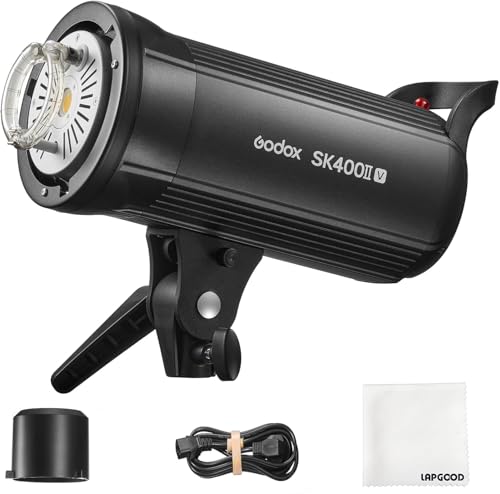 Godox SK400IIV LED-Studioblitz 400 Ws, 2,4 G GN65 5600 K Studio-Blitzlicht mit LED-Einstelllampe, Bowens-Halterung für Studio, kommerzielle Fotografie (SK400II verbesserte Version) von Godox