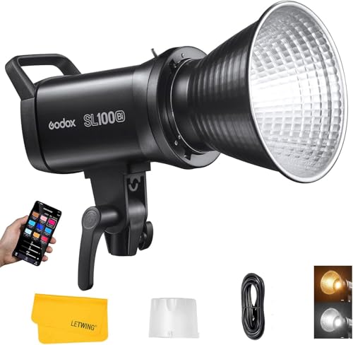 Godox SL100Bi LED Videolicht Bi-Color, TLCI 97+ CRI 96 +, 11 Lichteffekt, APP Bluetooth Steuerung, Bowens Mount-Fotolicht für Studio Außenaufnahmen Godox SL100Bi LED Videolicht Bi-Color, TLCI 97+ CRI 96 +, 11 Lichteffekt, APP Bluetooth Steuerung, Bowens Mount-Fotolicht für Studio Außenaufnahmen von Godox
