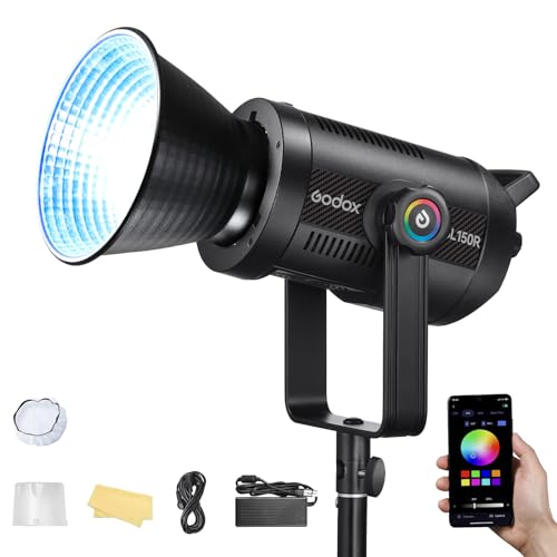 Godox SL150R RGB LED Videolicht 165W 2.4G Wireless,CCT 2500K-10000K CRI≥95 TLCI≥96 14 FX-Effekte Bowens Mount Studiolicht für Fotografie,Porträt,Interview Beleuchtung von Godox
