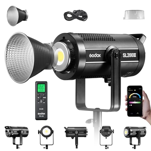 Godox SL200III LED Light für Fotografie Unterstützung 2.4G Wireless Videoleuchte X System 360° Einteiliger U-Bügel Farbtemperaturbereich 5600K±200K der APP-Steuerung Godox SL200III LED Light für Fotografie Unterstützung 2.4G Wireless Videoleuchte X System 360° Einteiliger U-Bügel Farbtemperaturbereich 5600K±200K der APP-Steuerung von GODOX