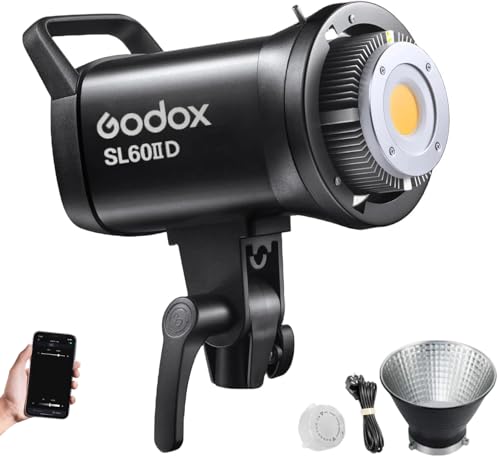 Godox SL60IID LED-Videoleuchte, 70 W 5600 K CRI 96 TLCI 97 LED-Studioleuchte mit Bowens-Halterung, 8 FX-Lichteffekt-Dauerausgangsbeleuchtung für Fotografie, Videoaufzeichnung (Weißlicht-Version) von Godox