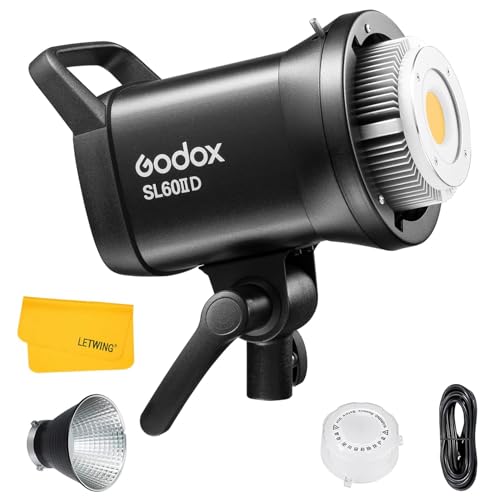 Godox SL60IID SL60II-D LED Video Lichter, 5600±200K, Upgraded CRI 96+, TLCI 97+, eingebaute 8 FX Effekte, ultraleiser Ventilator, White Daylight Continuous Light, Bowens Mount, APP Control Godox SL60IID SL60II-D LED Video Lichter, 5600±200K, Upgraded CRI 96+, TLCI 97+, eingebaute 8 FX Effekte, ultraleiser Ventilator, White Daylight Continuous Light, Bowens Mount, APP Control von Godox