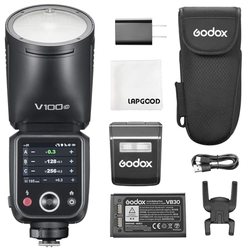 Godox V100-C 100W TTL Kamerablitz für Canon,2.4G Wireless Rundkopf Kamerablitz mit Externer Blitz SU-1,HSS 1/8000s 2980mAh Lithium Batterie Blitzgeräte,Godox V1Pro C Aufgerüstet Godox V100-C 100W TTL Kamerablitz für Canon,2.4G Wireless Rundkopf Kamerablitz mit Externer Blitz SU-1,HSS 1/8000s 2980mAh Lithium Batterie Blitzgeräte,Godox V1Pro C Aufgerüstet von Godox