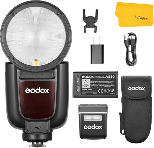 Godox V1Pro-O V1Pro O Rundkopf Kamerablitz, 76Ws 2.4G TTL 1/8000 HSS Godox V1 Pro für Olympus, Li-Ion Batterie, LED Modeling Lamp für Olympus Kamera (V1 Pro O) von Godox