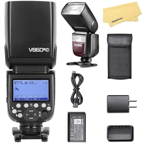 Godox V860III-C Kamerablitz für Canon Kamerablitz Speedlite Blitzlicht, 2.4G HSS 1/8000s, 480 Vollleistungsblitze, 7.2V/2600mAh Li-Ionen Akku, 0.01–1.5s Wiederaufladezeit, 10 Stufen LED Einstelllampe Godox V860III-C Kamerablitz für Canon Kamerablitz Speedlite Blitzlicht, 2.4G HSS 1/8000s, 480 Vollleistungsblitze, 7.2V/2600mAh Li-Ionen Akku, 0.01–1.5s Wiederaufladezeit, 10 Stufen LED Einstelllampe von Godox