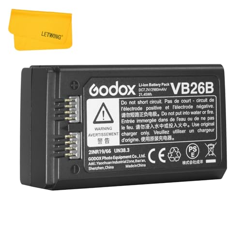 Godox VB26A VB26 Lithium Akku Battery Kompatibel für Godox V1-S V1-N V1-C V1-F V1-O V1 Rundblitzgerät und Godox V860IIIN/S/C/O/F V850III Blitzgerät Godox VB26A VB26 Lithium Akku Battery Kompatibel für Godox V1-S V1-N V1-C V1-F V1-O V1 Rundblitzgerät und Godox V860IIIN/S/C/O/F V850III Blitzgerät von Godox