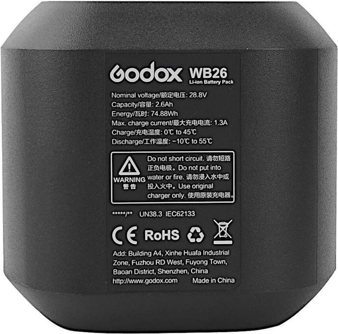 Godox WB26 - 2600 mAh - 28,8 V - 74,88 Wh (WB26) von Godox