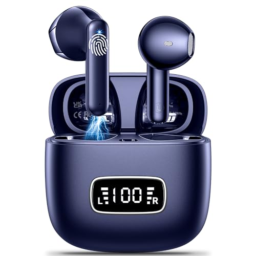 Bluetooth Kopfhörer, Godyse Kopfhörer Kabellos Bluetooth 5.3 In Ear LED Anzeige 42 std Spielzeit mit 4 Mikrofon ENC Anruf Noise Cancelling HI-FI Stereo IPX6 Wasserdicht Kopfhörer Sport für iOS Android von Godyse