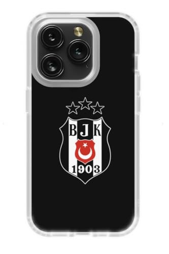 Gök-Türk Weiche Silikonhülle Hülle Besiktas BJK für iPhone 14, 14 Pro Max, 15, 15 Pro, 15 Pro Max,16, 16 Pro, 16 Pro Max - schwarz (15 Pro) von Gök-Türk