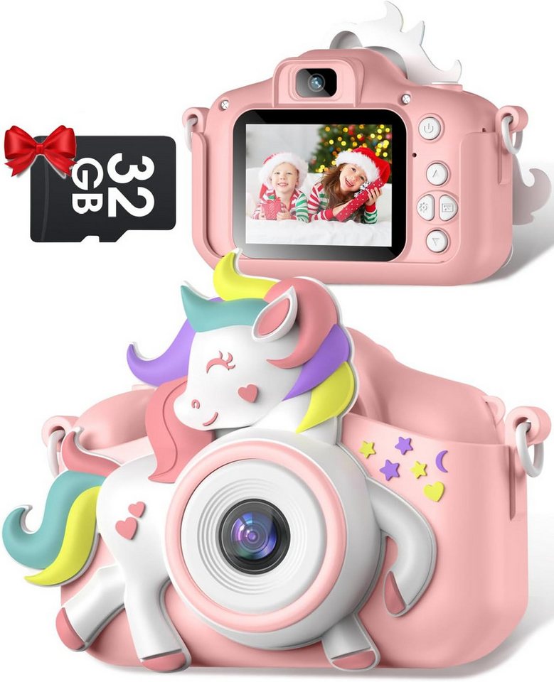 Gofunly 3-12 Jahre Jungen und Mädchen Weihnachten Spielzeug Kinderkamera (20 MP, 8x opt. Zoom, mit 32GB-Karte Selfie Digitalkamera Kinder Fotoapparat Kinder) von Gofunly