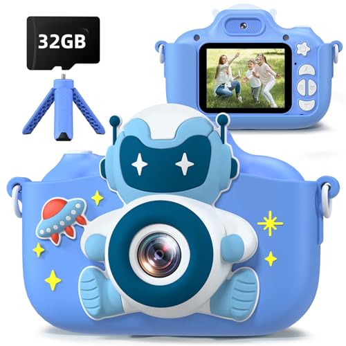 Gofunly Kinderkamera, Kinder Kamera Jungen mit 2,0 Zoll Bildschirm 1080P HD Videokamera mit 32GB-Karte Selfie Digitalkamera Kinder Fotoapparat Kinder für 3-12 Jahre Geschenk Kinder Spielzeug von Gofunly