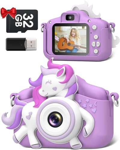 Kinderkamera, Gofunly Kinder Kamera 1080P 2,0-Zoll-Bildschirm Kamera Kinder mit 32GB-Karte Selfie Digitalkamera Kinder Fotoapparat Kinder für 3-12 Jahre Jungen und Mädchen Weihnachten Spielzeug von Gofunly