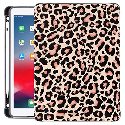 Gofupa Schutzhülle für iPad 7. Generation, Premium-Leder-Folio-Ständer mit integriertem Apple-Stift-Halter, automatische Wake/Sleep-Funktion und mehrere Betrachtungswinkel (Leopard) von Gofupa