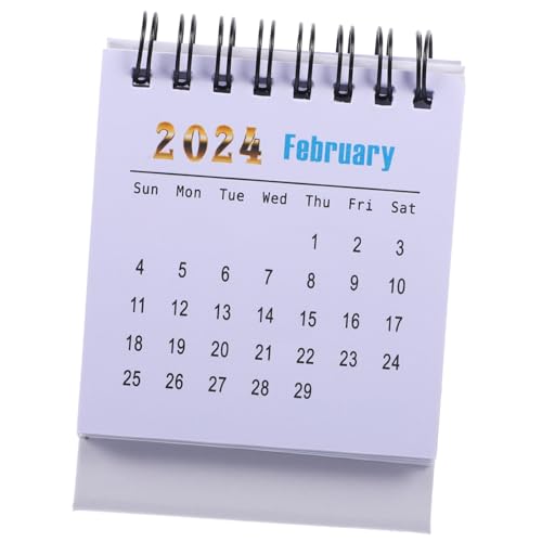 Gogogmee 2024 Einfacher Mini Monatlicher Memo Dekorativer Stehkalender Dekorativer Tischkalender Flip Täglicher Gebrauch Monatskalender Mini von Gogogmee