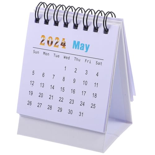 Gogogmee 2024 Flip Mini Tageskalender Freistehender Einfacher Mini Täglicher Gebrauch Monatskalender Bürokalender Tischkalender Kleine Monatliche von Gogogmee
