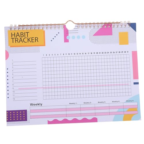 Gogogmee Monatlicher Gewohnheitstracker English Spiral Habit Tracker Planner Gewohnheitstracker Journal zur Verfolgung von Gewohnheiten Zielorientierter Planer Notizbuch für Persönliche Entwicklung von Gogogmee