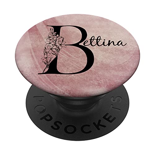 Bettina Personalisierter Name Floral Rose Pink Grunge Design PopSockets mit austauschbarem PopGrip von Gogojix Girl Name Gifts