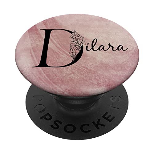 Dilara, personalisierter Name, florales Rosen-Motiv, Pink PopSockets mit austauschbarem PopGrip von Gogojix Girl Name Gifts