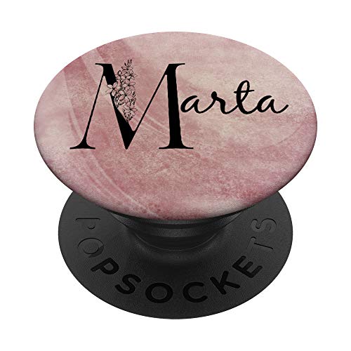 Marta Personalisierter Name Floral Rose Pink Grunge Design PopSockets mit austauschbarem PopGrip von Gogojix Girl Name Gifts