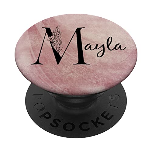 Mayla personalisierter Name mit Rosen-Motiv PopSockets mit austauschbarem PopGrip von Gogojix Girl Name Gifts