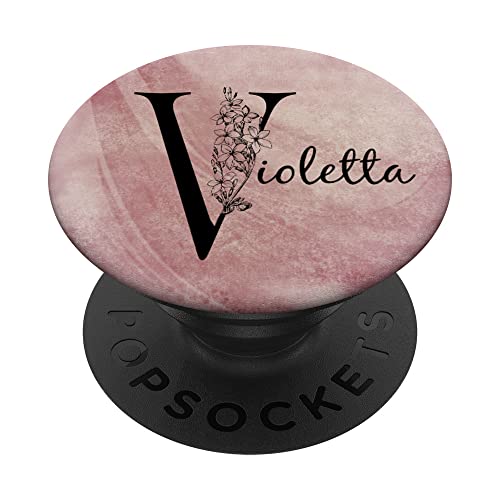 Violetta Personalisierter Name Floral Rose Grunge Design PopSockets mit austauschbarem PopGrip von Gogojix Girl Name Gifts