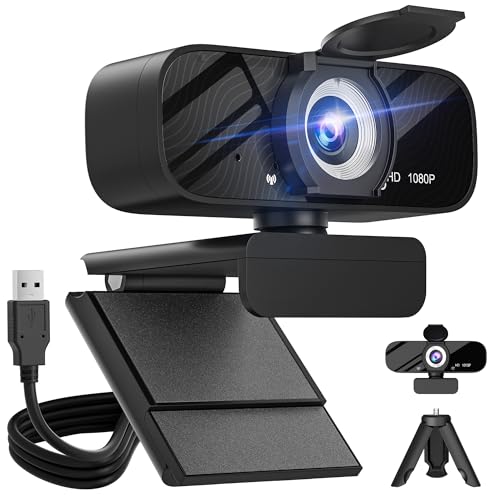 Gohero Full HD 1080P Video-Webcam und Weitwinkel-Kamera mit integriertem Mikrofon und drehbarem Stativ, für Laptop oder Desktop-PC, ideal für Live-Streaming, Anrufe, Videokonferenzen von Gohero