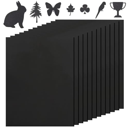 Gohytal 12 Stücke A4 Schwarz Schaumstoffboards, (30 x 21.7cm) Schaumstoffplatte (Foam Board) Leichtschaumplatte für Präsentationen, Laden, Büro & Kunstprojekte von Gohytal