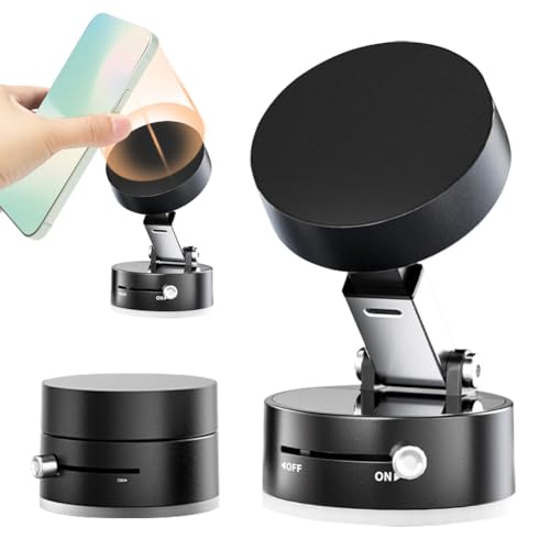 Gohytal Magnetischer Telefonhalter, Elektrische Vakuum-Handyhalterung mit Saugnapf,360°Rotation,Faltbarer tragbarer Vakuum Magnet-Halter,Universal Auto Phone Halter,Freisprecheinrichtung Handy Halter von Gohytal
