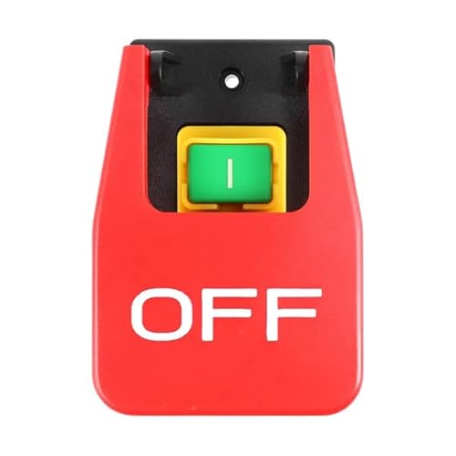 Gokelomg Aus-Ein Rote Abdeckung Not Halt Druck Knopf Schalter 16A Strom Aus/Unterspannungs Schutz Elektromagnetischer Start Schalter von Gokelomg