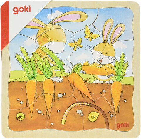 Goki Puzzel 4 Schichtenpuzzel "Hasen" von Goki