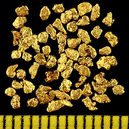 50 Stück echte Premium Goldnuggets aus Alaska mit 1-2 mm + Echtheitszertifikat von Gold-Fieber