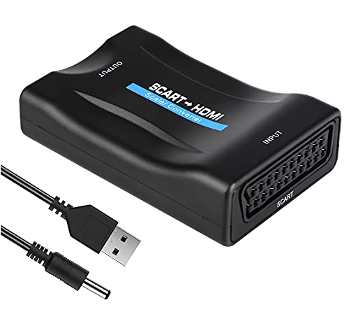 GoldOars Scart auf HDMI Konverter 1080P/720P Wandler Eingang Ausgang Composite Video HD Stereo Adapter für HDTV STB VHS Xbox PS3 Sky DVD Blu-ray,mit USB Ladekabel GoldOars Scart auf HDMI Konverter 1080P/720P Wandler Eingang Ausgang Composite Video HD Stereo Adapter für HDTV STB VHS Xbox PS3 Sky DVD Blu-ray,mit USB Ladekabel von GoldOars