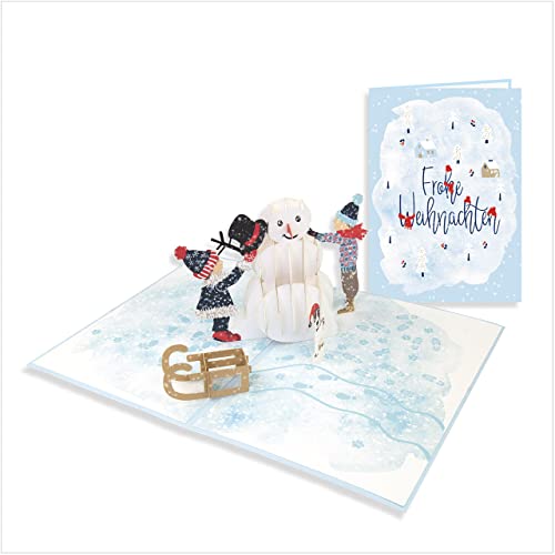Goldbek® 3D Karte Weihnachten "Let it snow" - Glückwunschkarte zu Weihnachten | Popup Karte mit Umschlag von Goldbek