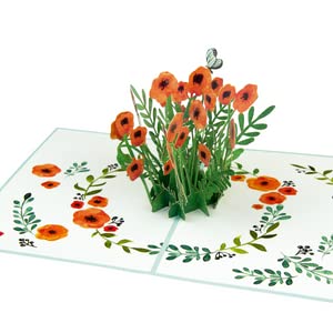 Goldbek® Pop-Up Karte Blumenwiesengrüße - Geschenkidee als Blumenersatz | Perfekt zum Geburtstag | Mit Umschlag von Goldbek