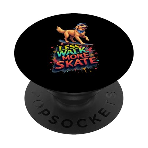 Lustiges Skateboard-Geschenk für Golden Retriever Hundebesitzer PopSockets Klebender PopGrip von Golden Retriever Fun Designs