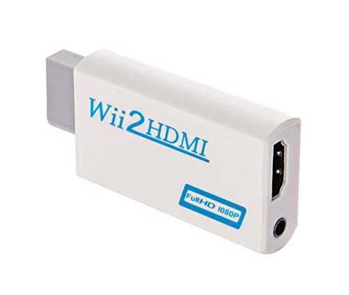 Goldoars Adapter,Wii to HDMI Adapter 1080P/720P HD Converter Adapter mit 3,5mm Stereo Audio Buchse Unterstützt NTSC/PAL Format für Smart TV HDTV (Weiß (ohne Gewinde)) von Goldoars