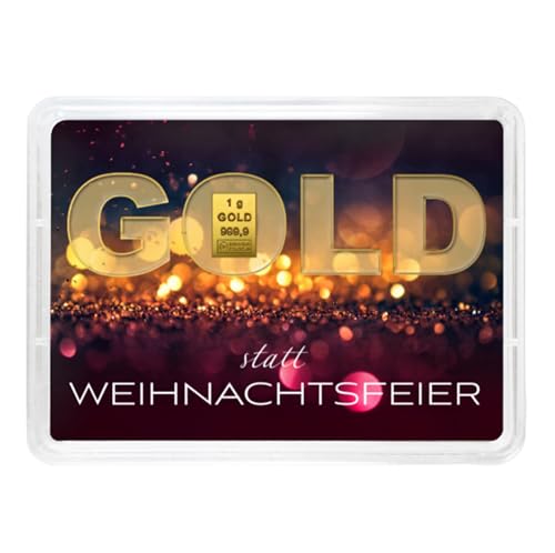 Goldschulz Goldbarren 1g 1 Gramm Motivbox - Gold statt Weihnachten - Geschenk + Echtheitszertifikat von Goldschulz