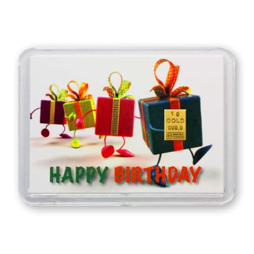 Goldschulz Goldbarren 1g 1 Gramm Motivbox - Happy Birthday - Geschenk + Echtheitszertifikat von Goldschulz