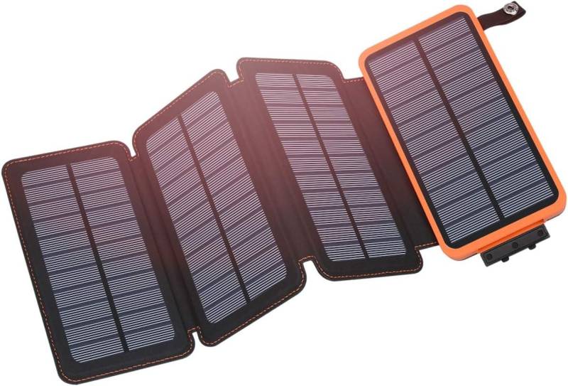Goldstern-Tech SolarCore 38K Solar Powerbank 15W Schnellladefunktion 36800 mAh, mit 4 Solarpanels, QC 3.0, USB-C, LED-Taschenlampe, Outdoor geeignet von Goldstern-Tech