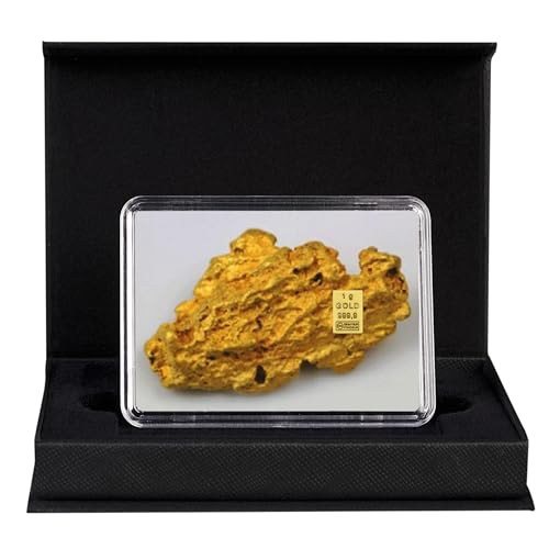 Goldstücke24 - Gold verschenken Goldnugget Goldbarren 1g in schwarzer Geschenkbox - Tolle Geschenkidee von Goldstücke24